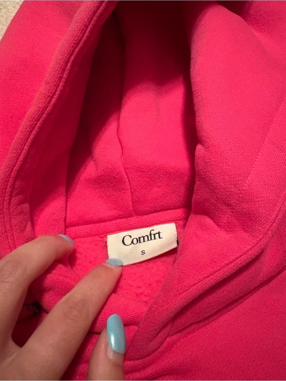 Comfrt Hot Pink Hoodie Sweatshirt - Picture 2 of 3